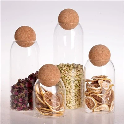 ขวดแก้วเป็นมิตรกับสิ่งแวดล้อมพร้อมไม้ก๊อก