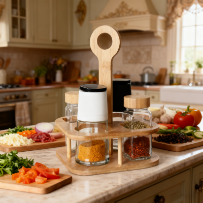 ชุดเครื่องเทศผสมฝา 4-โถ